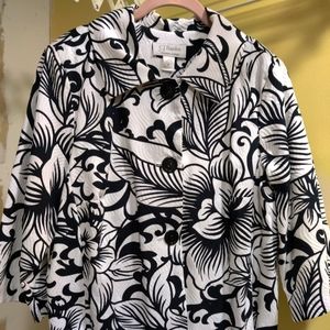 Black and white flowered jacket